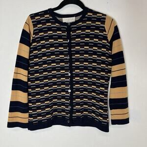 Doncaster Vintage Retro Knitted Cardigan Sweater Size M, made Italy, Merino wool